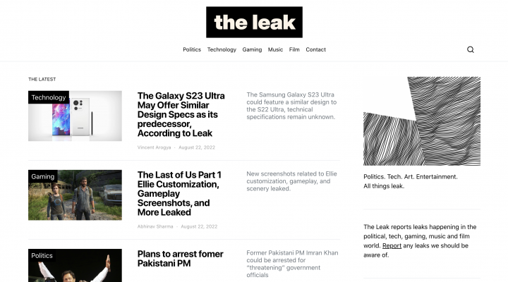 The Leak – Introducing a news site, like no other
